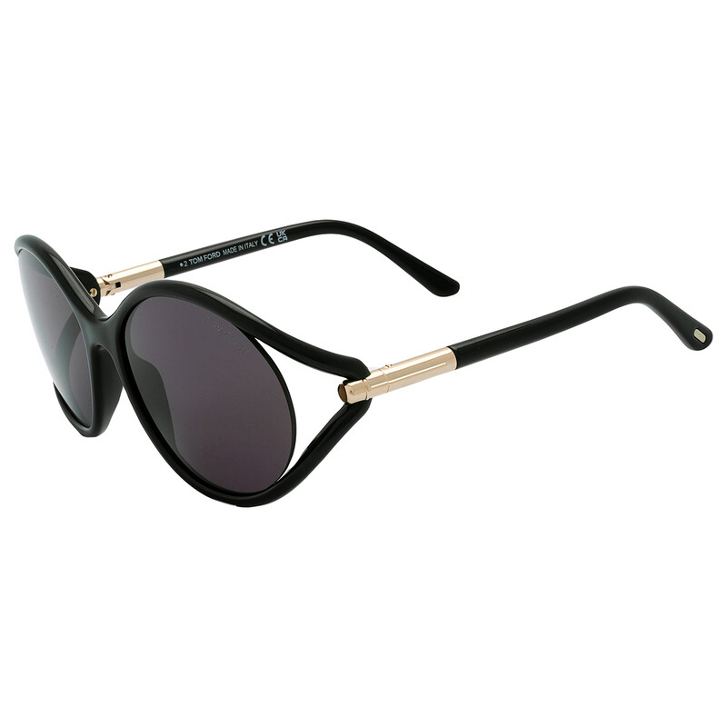 Tom Ford Melody Smoke Oval Ladies Sunglasses FT1090 01A 59 