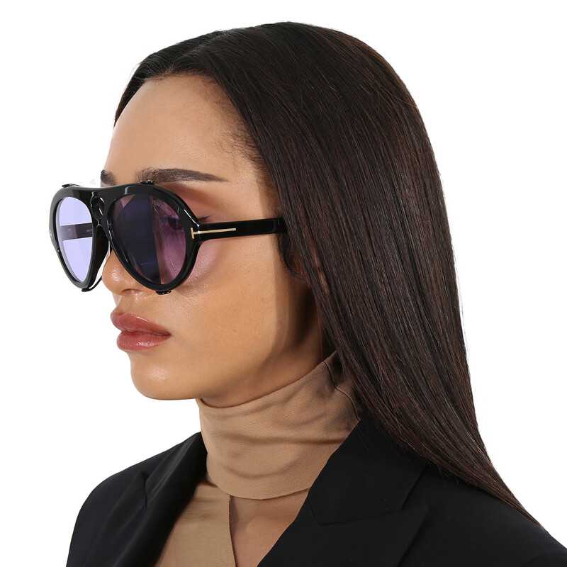 Tom Ford Neughman Violet Pilot Unisex Sunglasses FT0882 01Y 60