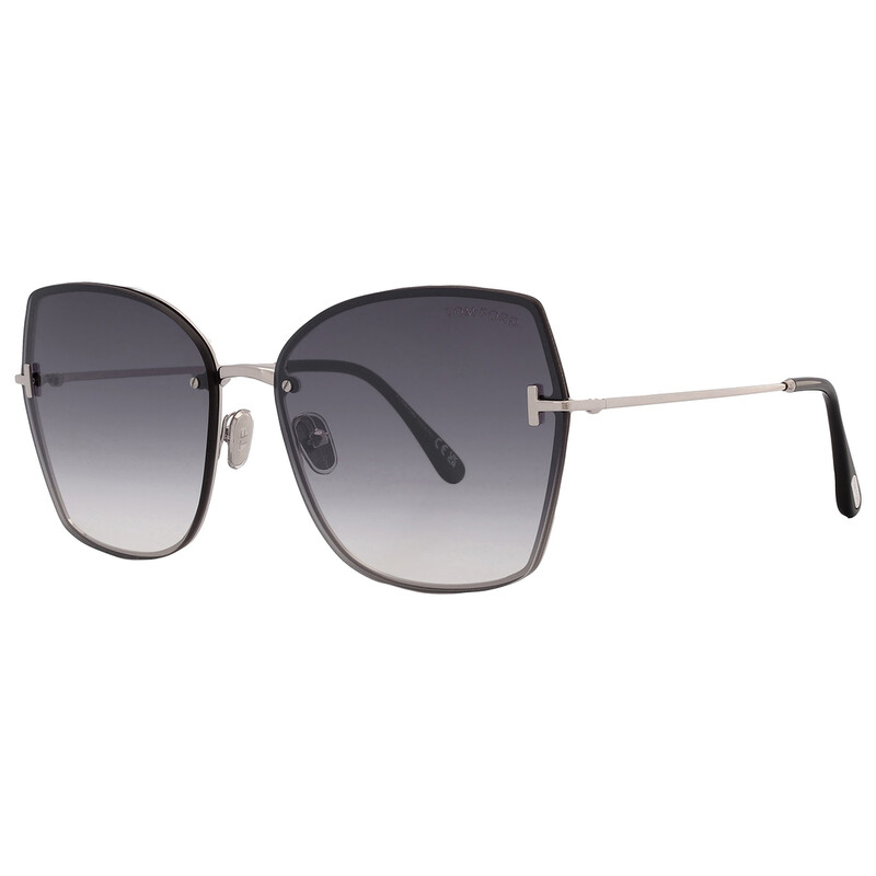 Tom Ford NICKIE-02 Women Sunglasses Palladium Smoke Mirror Butterfly FT1107 16C Tom Ford Nickie Smoke Mirror Butterfly Ladies Sunglasses  main image 3
