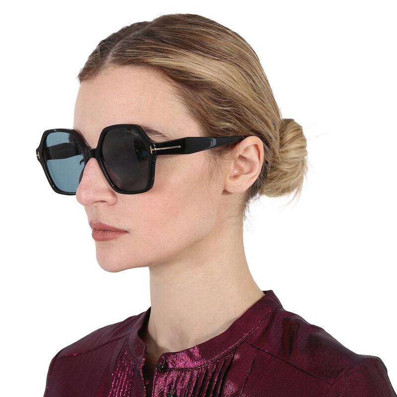Tom Ford Romy Smoke Geometric Ladies Sunglasses FT1032 01A 56