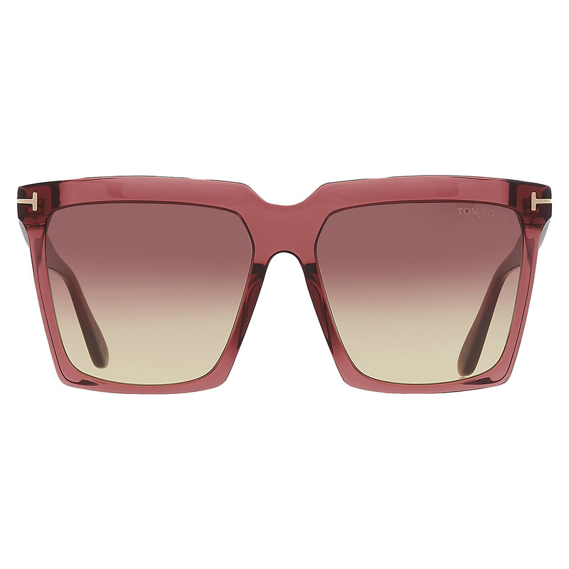 Tom Ford Sabrina Bordeaux Gradient Square Ladies Sunglasses FT0764