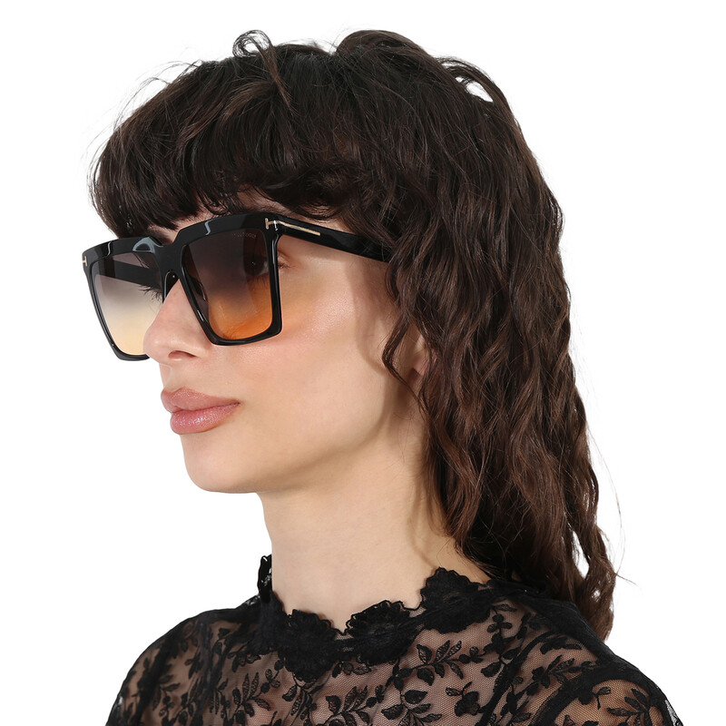 Tom Ford Sabrina Smoke Gradient Square Ladies Sunglasses FT0764