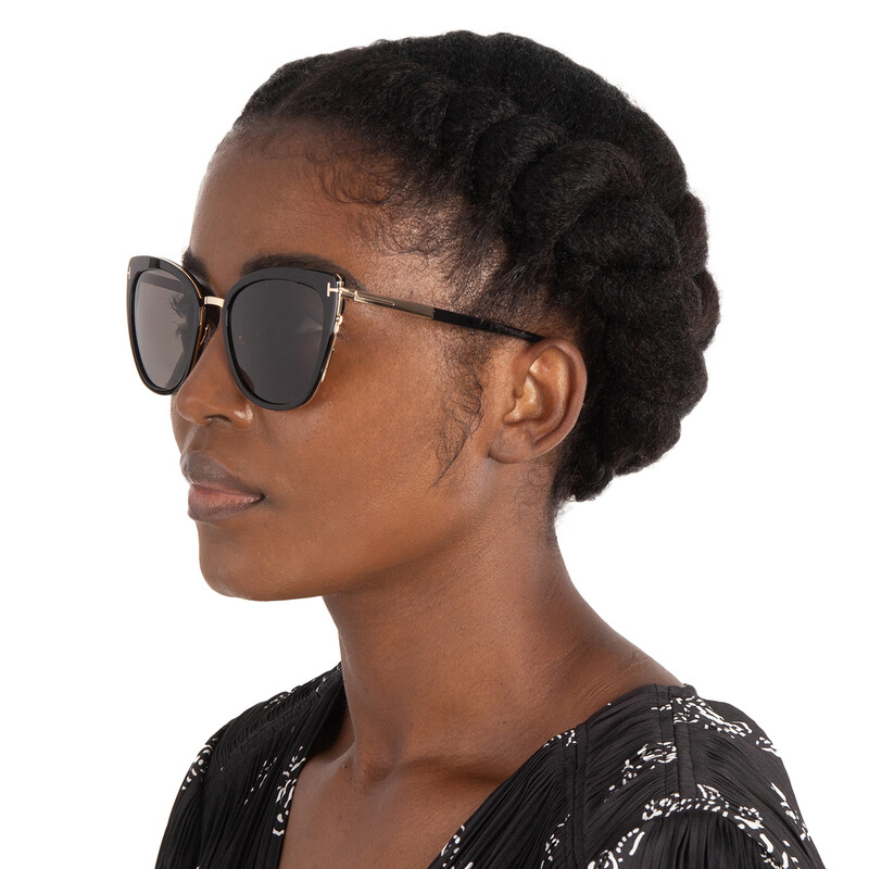 Tom Ford Simona Smoke Cat Eye Ladies Sunglasses FT0717 01A 57
