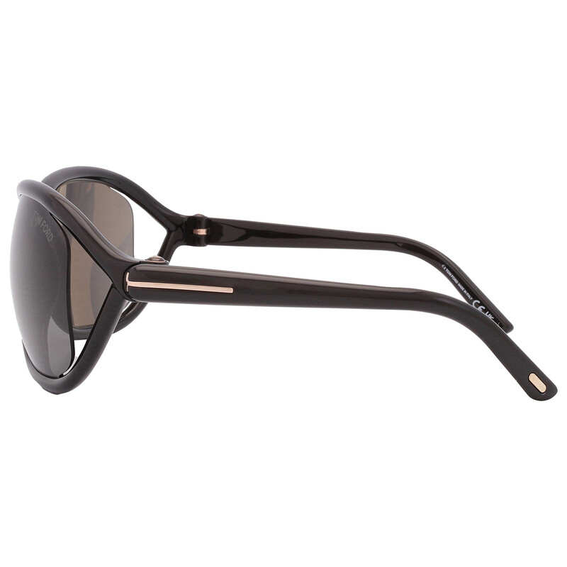 Tom Ford Women\'s Gunmetal Smoke Sunglasses Tom Ford Tyler-02 Sunglasses FT1309 08A Shiny Gunmetal - eye  main image 4