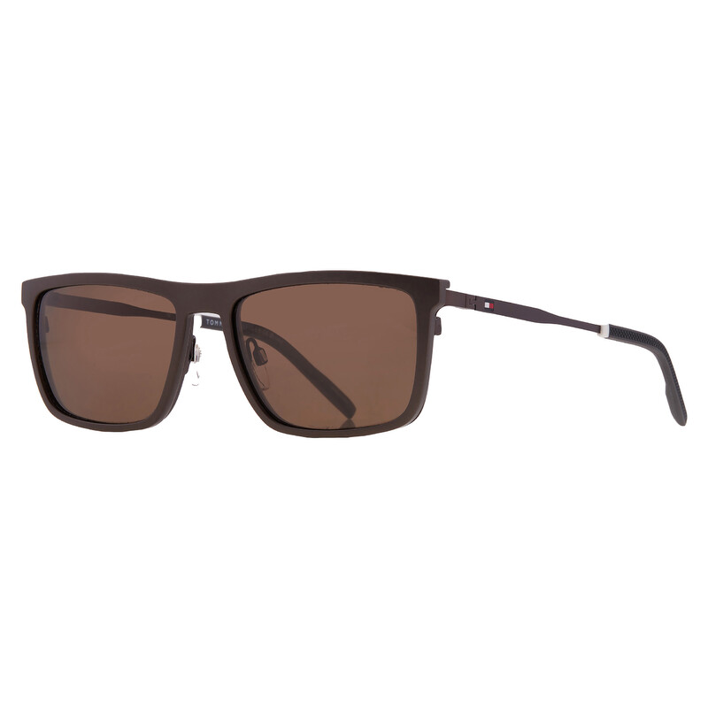 Tommy Hilfiger Polarized Bronze Clip-On Rectangular Men's