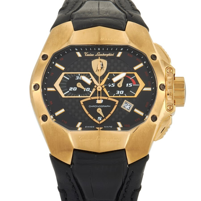 ランボルギーニ　クロノグラフ腕時計（クォーツ）　ゴールド Tonino Lamborghini GT2 Chronograph Automatic Black Dial Men's