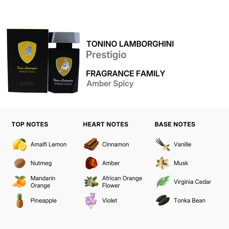 Tonino Lamborghini Men's Prestigio EDT Spray 4.2 oz Fragrances