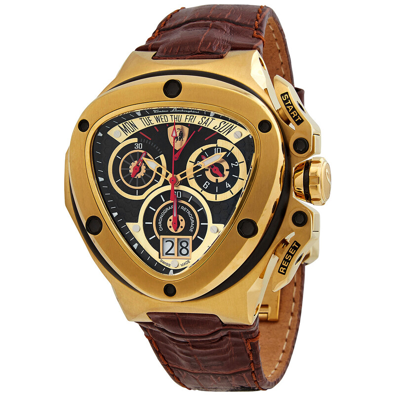 Tonino Lamborghini Spyder Quartz Black Dial Men's Watch SW3011