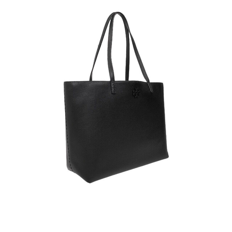 Tory Burch Black McGraw Pebbled Leather Tote Bag 152221-001