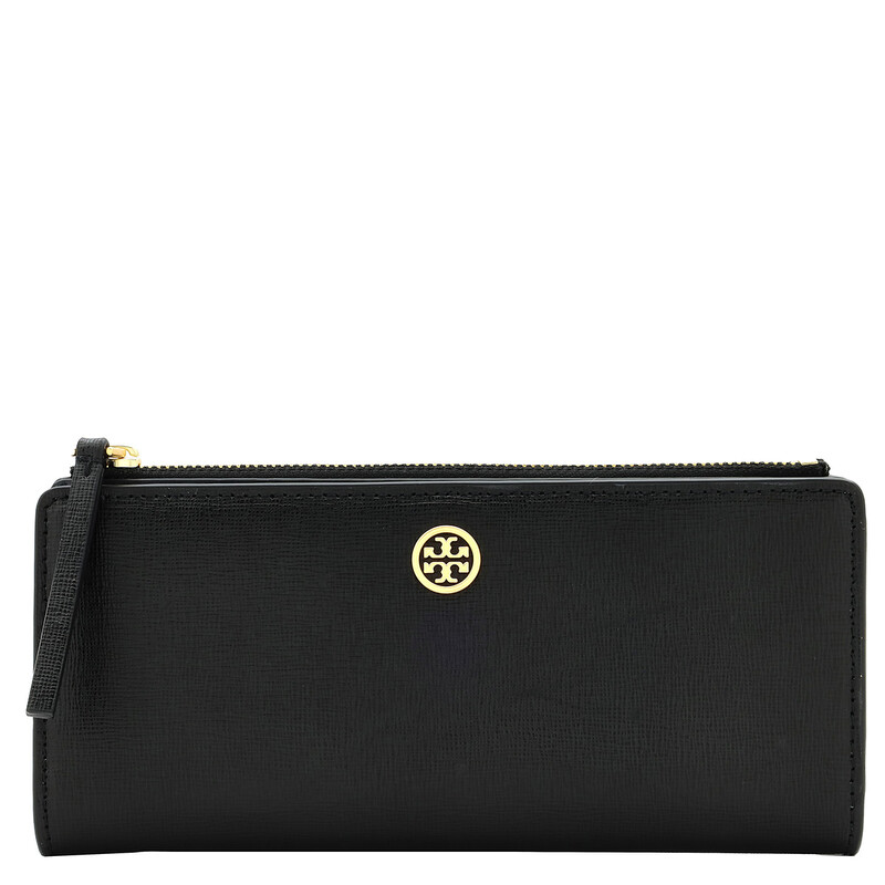 Tory Burch Black Saffiano Leather Robinson Zip Wallet 87161-001