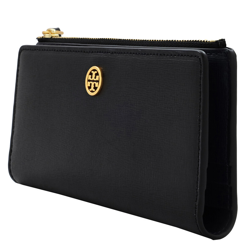 Tory Burch Black Saffiano Leather Robinson Zip Wallet 87161-001