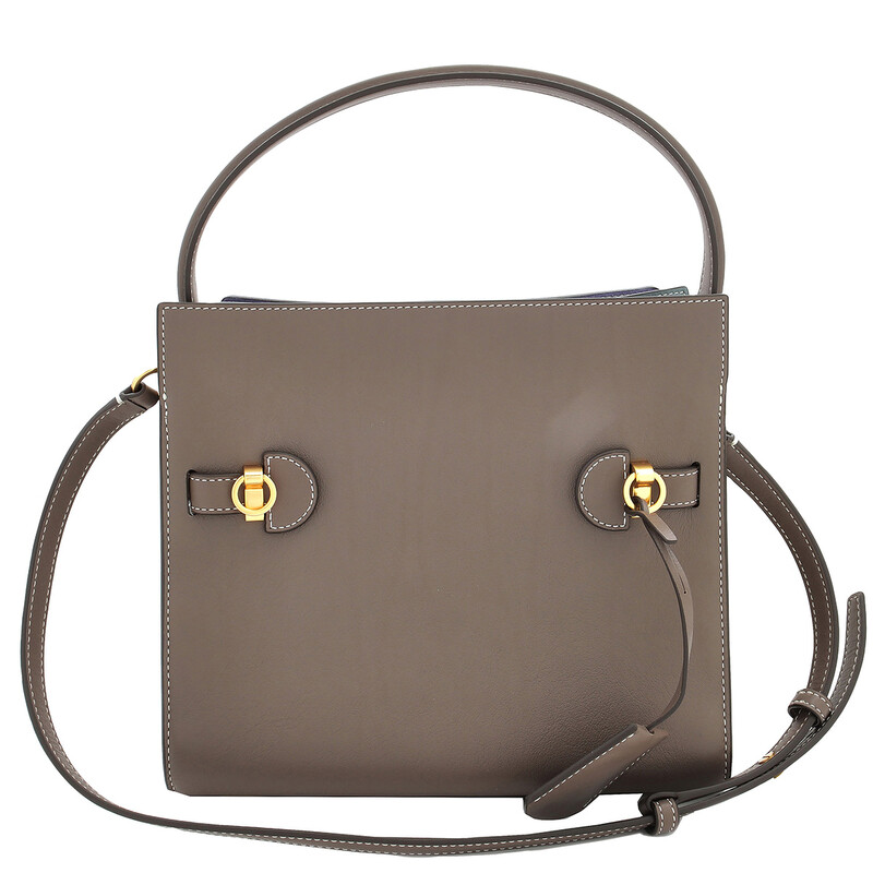 【チャルシュ】正規品☆TORY BURCHバッグ Tory Burch Large Lee Radziwill Snake Embossed Top Handle Bag