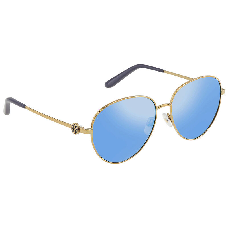 Tory Burch Dark Gray Mirrored Polar Pilot Ladies Sunglasses TY6082 ...
