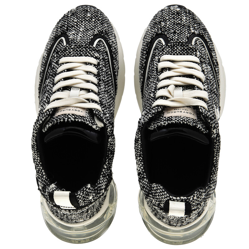 Tory Burch Good Luck Tweed Trainers, Size 6 148326-004 - Shoes