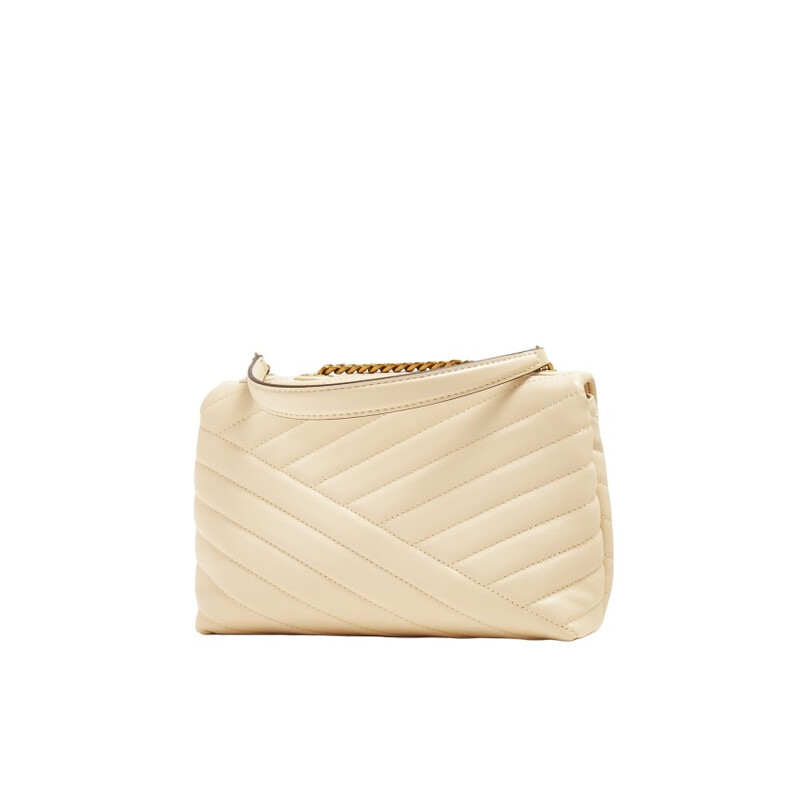 Tory Burch New Cream Kira Chevron Small Convertible Shoulder Bag