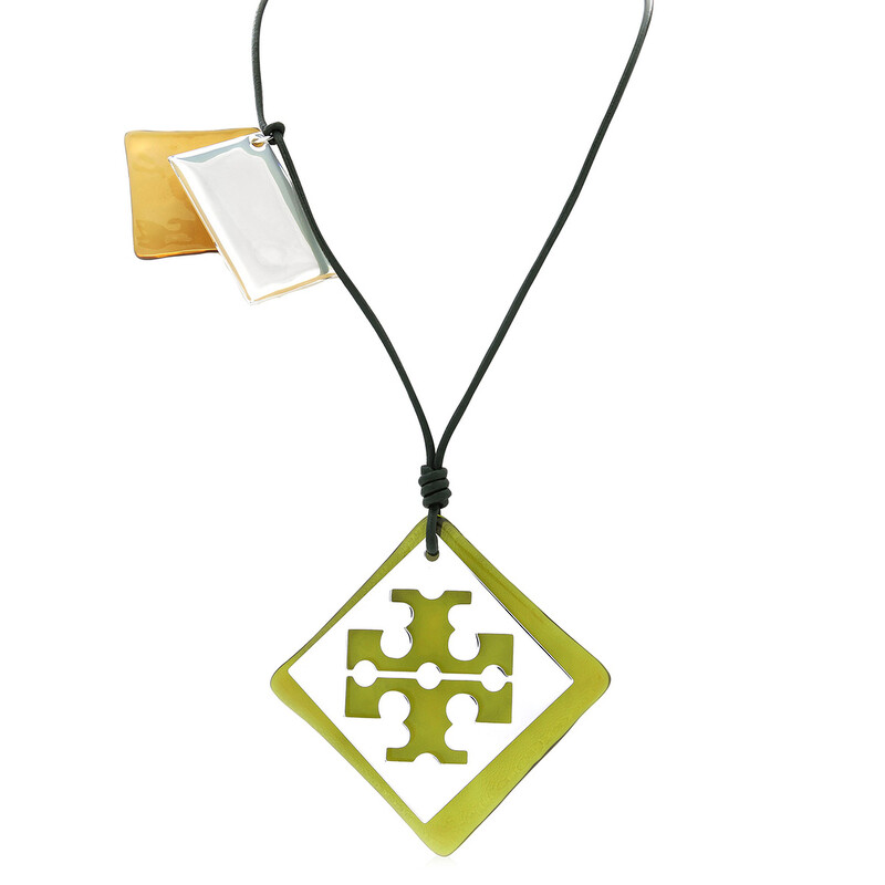Tory Burch Resin Logo Long Necklace 157942-300 197865067177