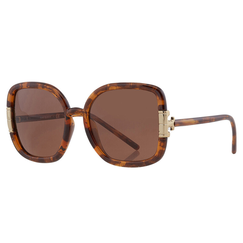 Tory Burch Solid Brown Square Ladies Sunglasses TY9063U 151973 56