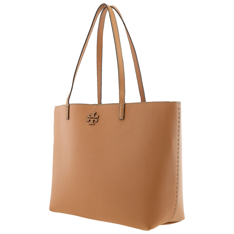 Tory Burch Tiramisu McGraw Pebbled Leather Tote Bag 152221-227