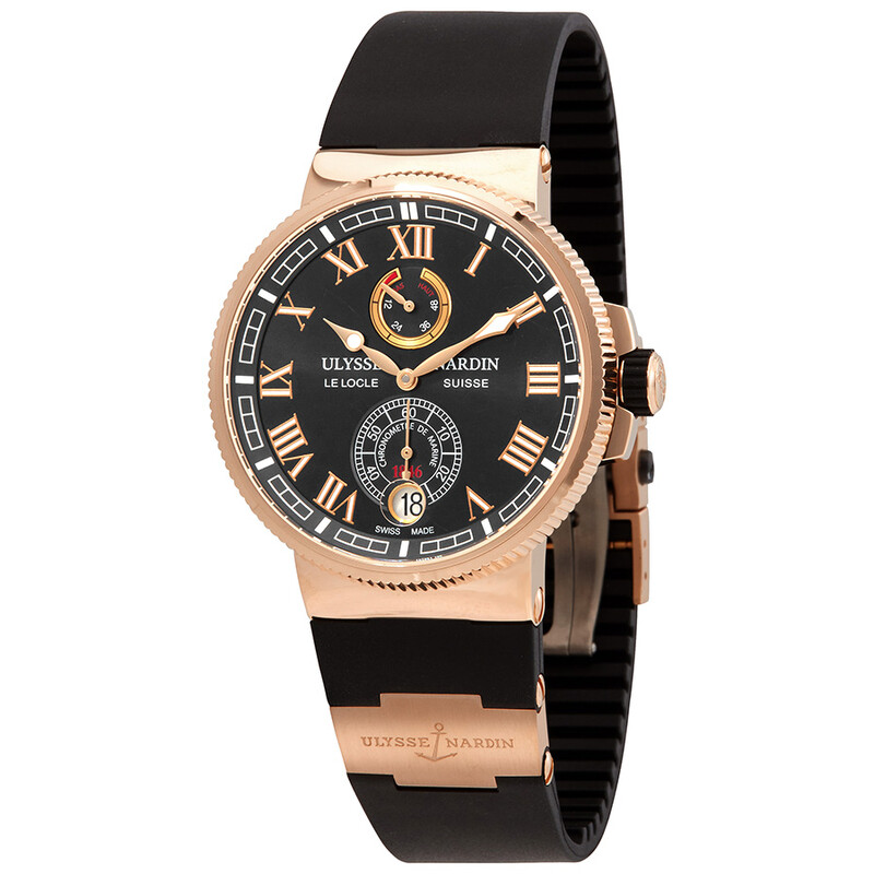 Ulysse Nardin Marine Chronometer 18kt Rose Gold Automatic Black
