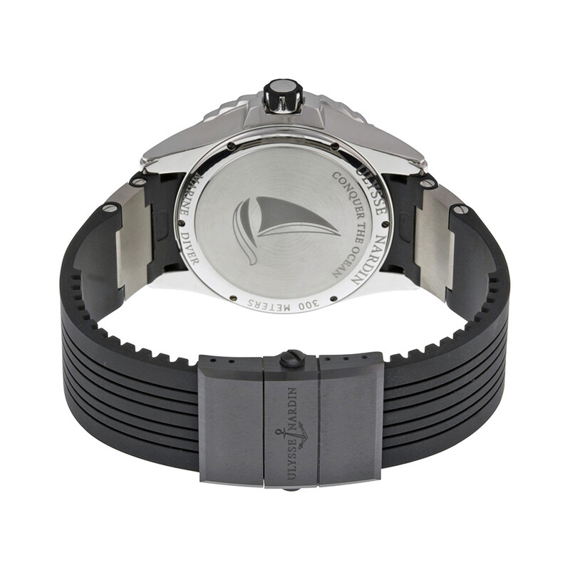 Ulysse Nardin Maxi Marine Diver Black Dial Black Rubber Men's