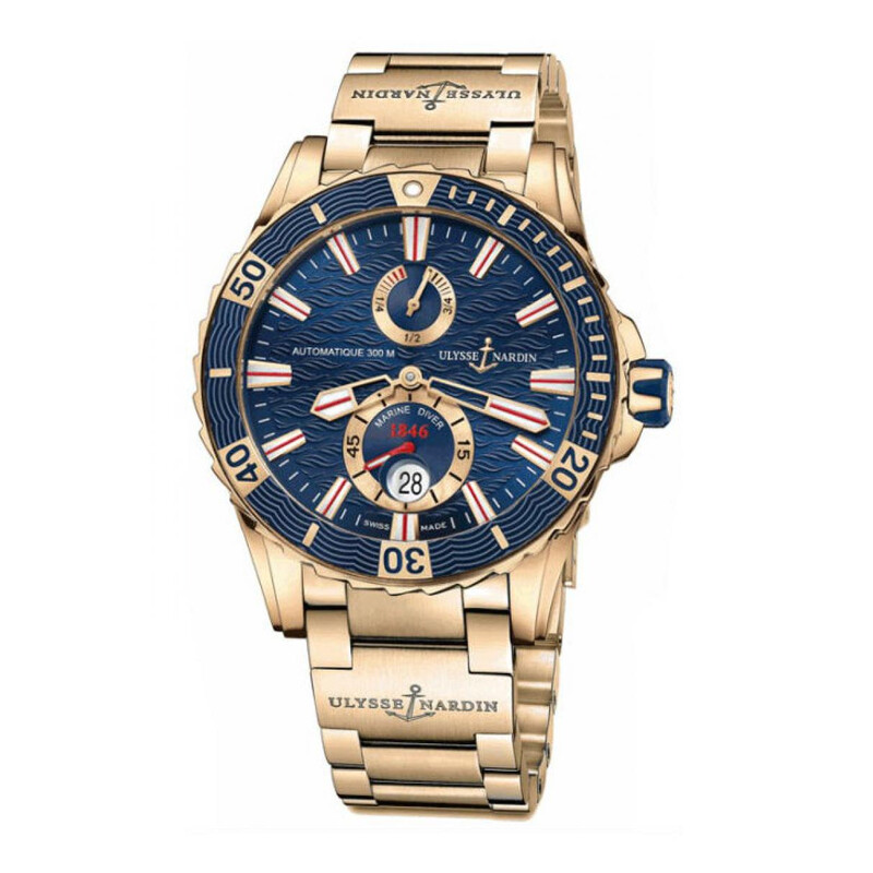 Ulysse Nardin Maxi Marine Diver Blue Dial 18K Rose Gold Men's