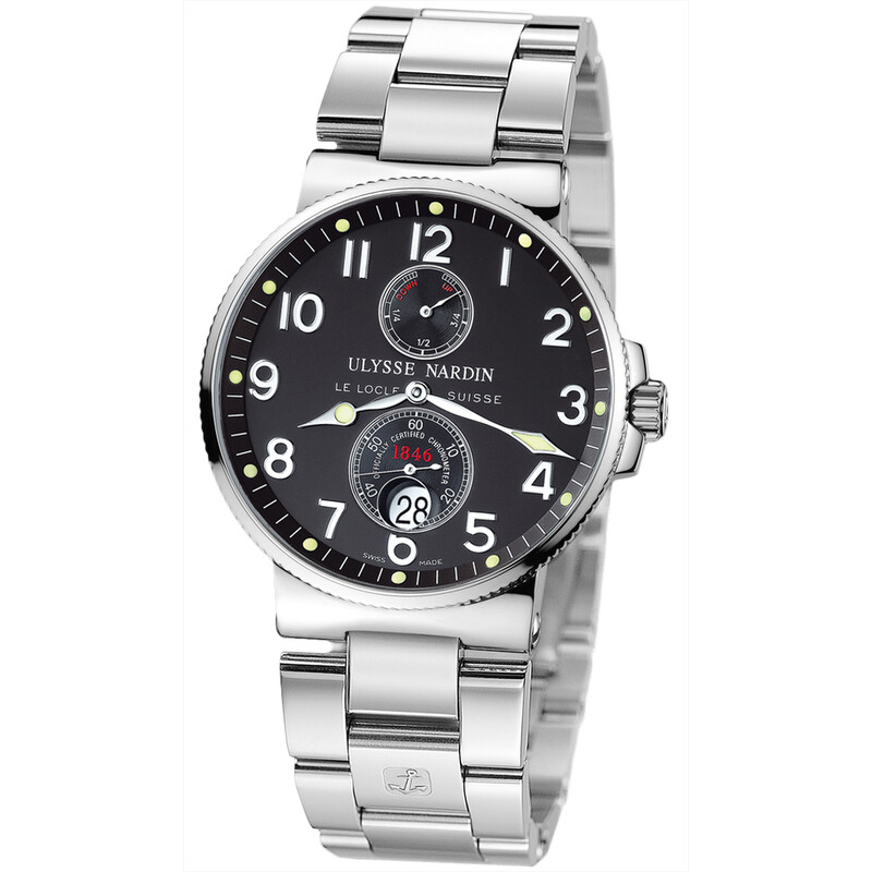 Ulysse Nardin Maxi Marine Chronometer Black Dial Stainless Steel