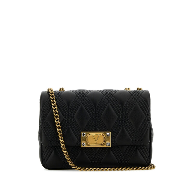 Valentino Garavani Garavani Black Nappa Leather Medium Quiltie 67 ...
