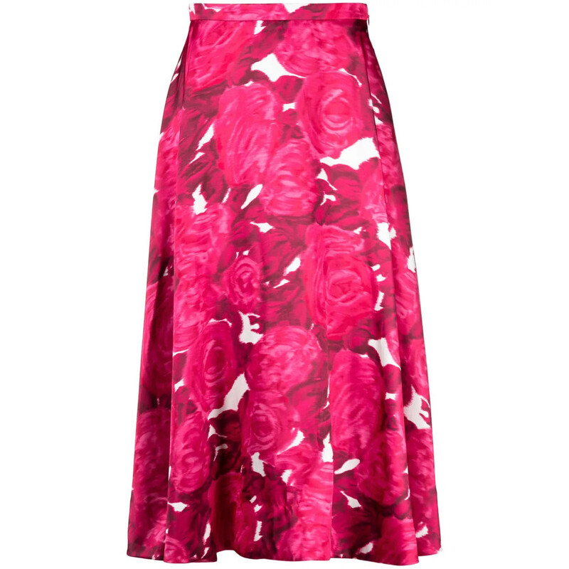 Valentino Garavani Garavani Blurred Rose-Print Skirt