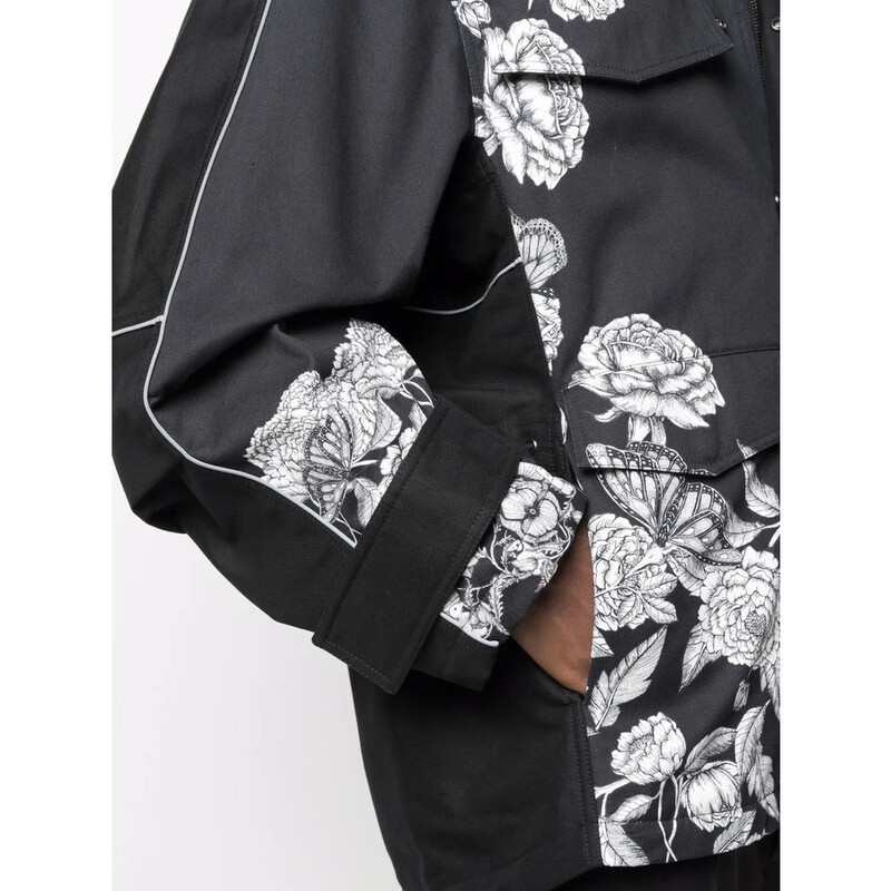 Valentino Garavani Garavani Dark Blooming-Print Hooded Jacket