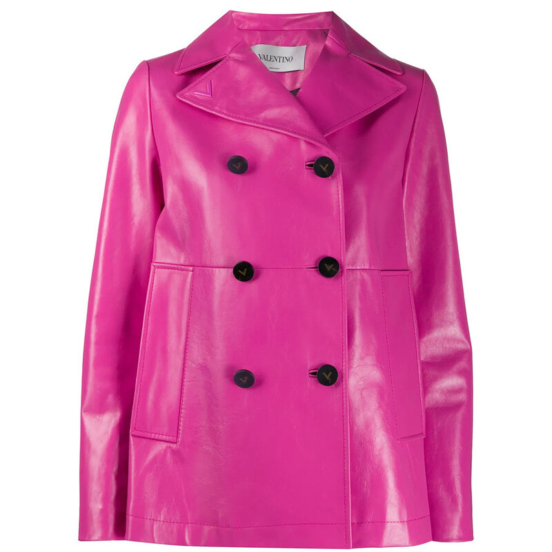 Valentino Garavani Garavani Double-Breasted Leather Jacket