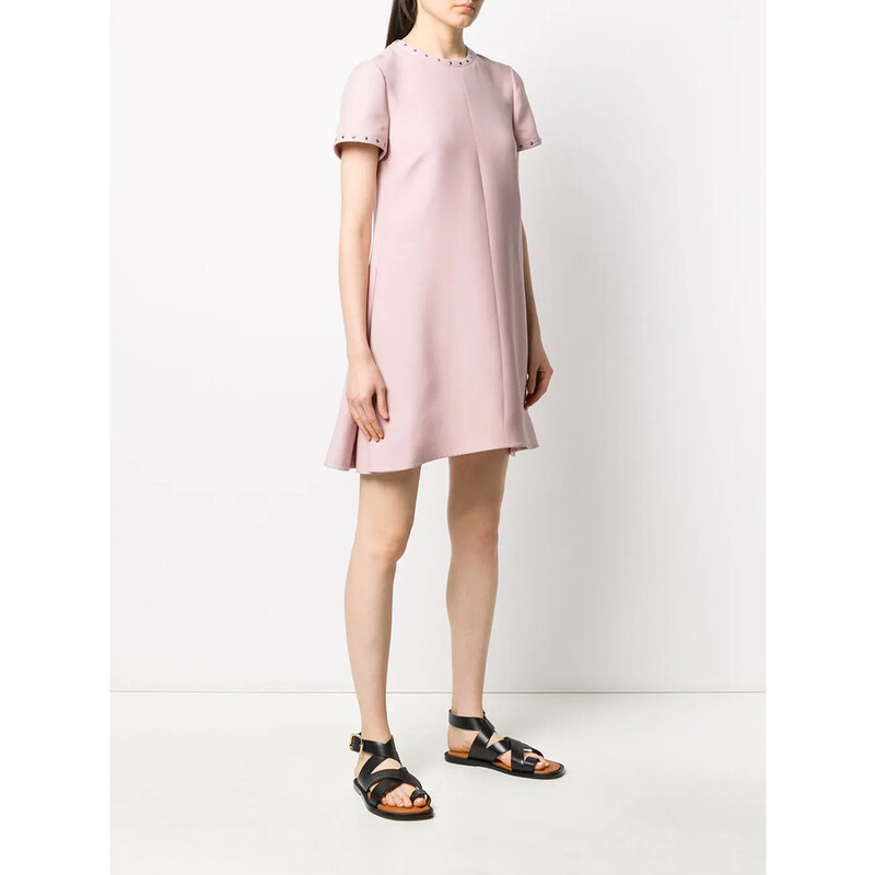 Valentino Garavani Garavani Embellished Trim Flared Dress