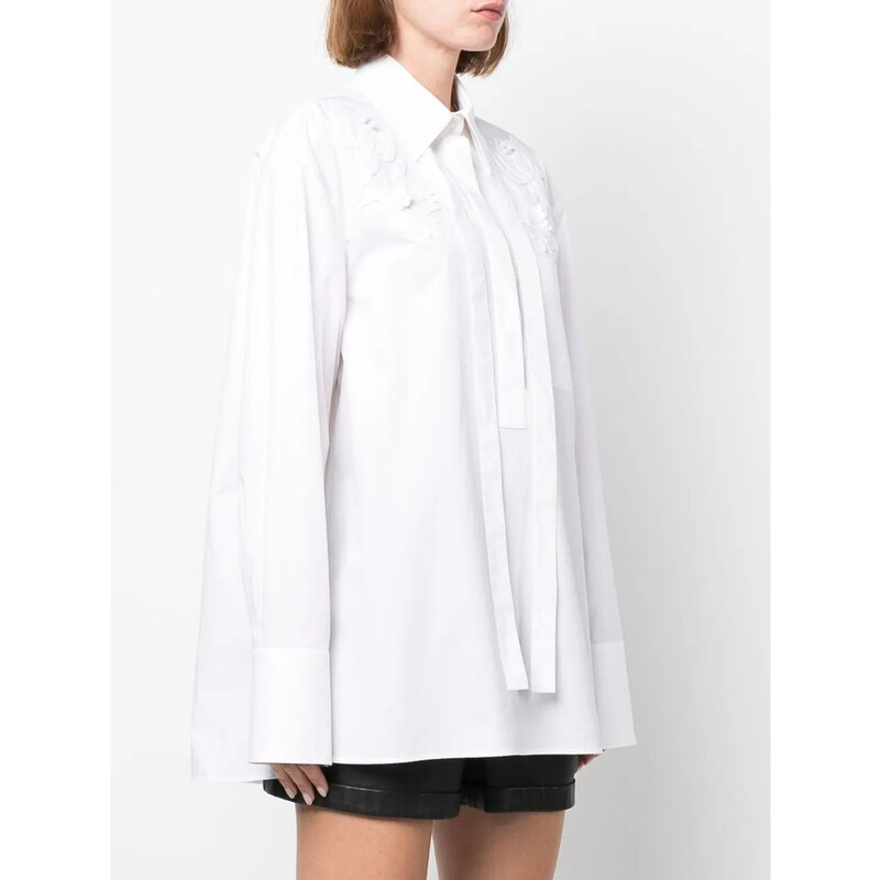 valentinoフラワー シルク100% ブラウス Valentino Garavani Garavani Flower Embroidered Shirt