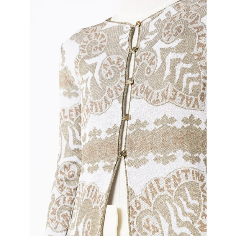 VALENTINO カットソー VALENTINO GARAVANI Cropped embroidered polka-dot silk-trimmed