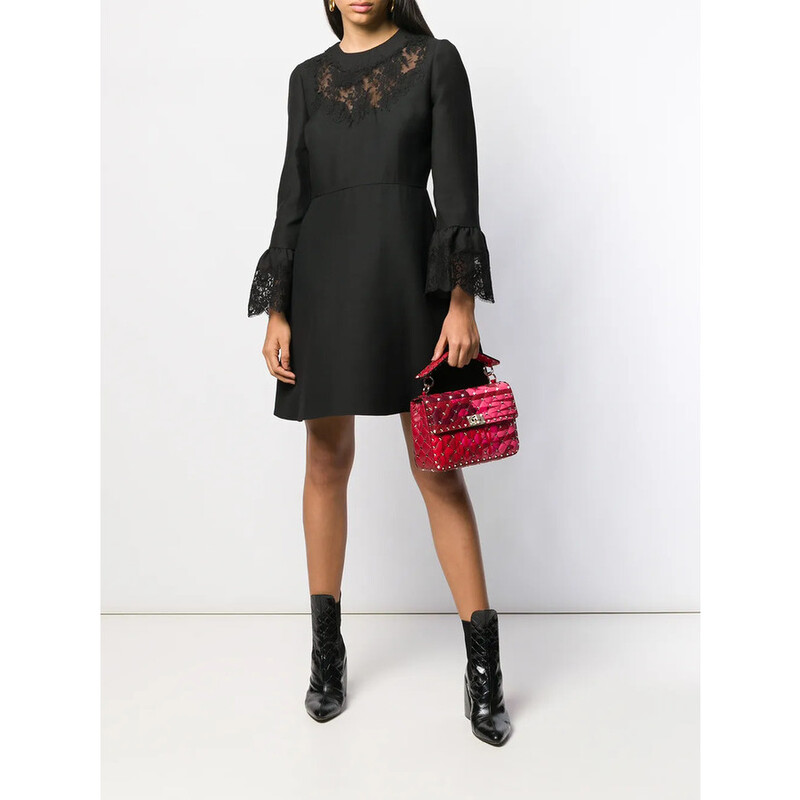 Valentino Garavani Garavani Lace Insert Mini Dress SB3VANB71CF0NO -  Clothing, Valentino - Jomashop