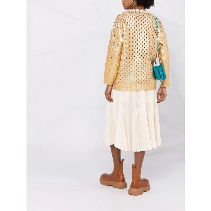Valentino Garavani Garavani Metallic-Effect V-Neck Cardigan Valentino Garavani Garavani Metallic-Effect V-Neck Cardigan