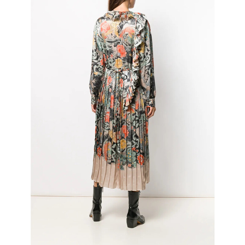 valentino bohemian dress VALENTINO NAVY and ORANGE GIRAFFE MAXI BOHO DRESS EU 42 at 1stDibs