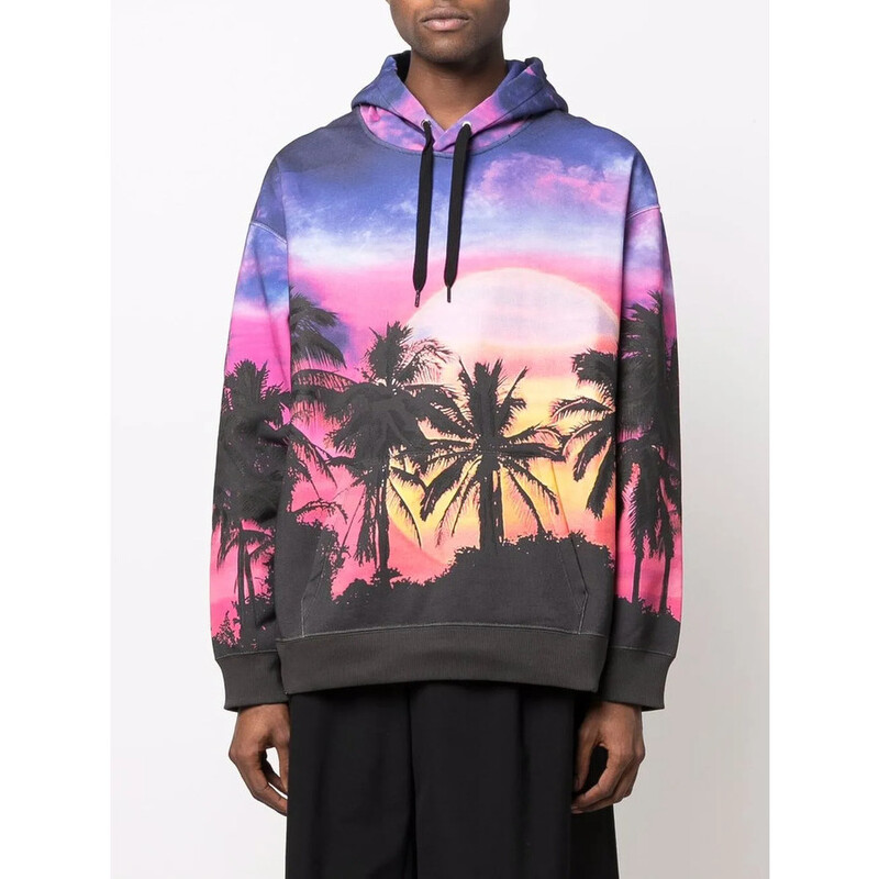 VALENTINOリッププルオーバーパーカー Valentino Garavani Garavani Palmscape-Print Drawstring Hoodie