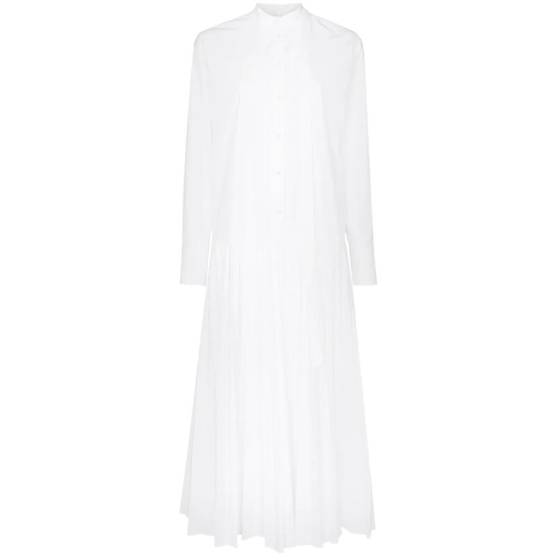 Valentino Garavani Pleated Cotton-blend Poplin Dress