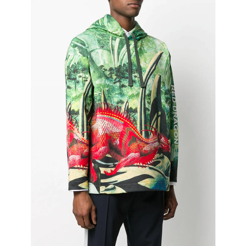Valentino Garavani Garavani Red Dragon Print Hoodie TV0MF11V67N83M