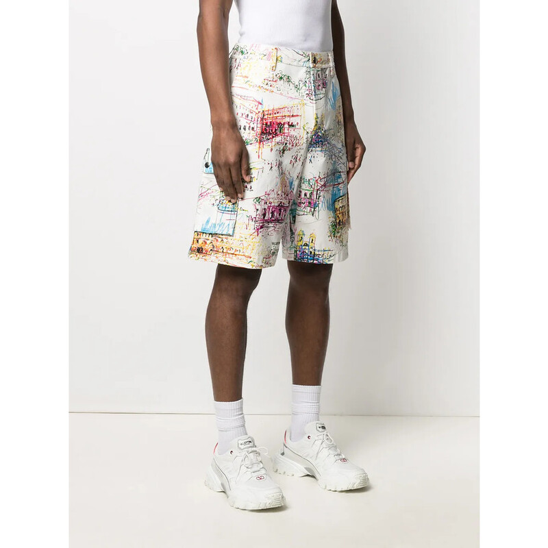 Valentino Garavani Garavani Roman Sketches-Print Bermuda Shorts