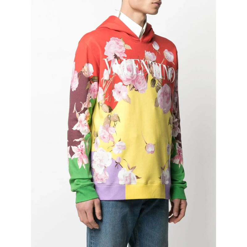 VALENTINOリッププルオーバーパーカー Valentino Garavani Garavani Palmscape-Print Drawstring Hoodie