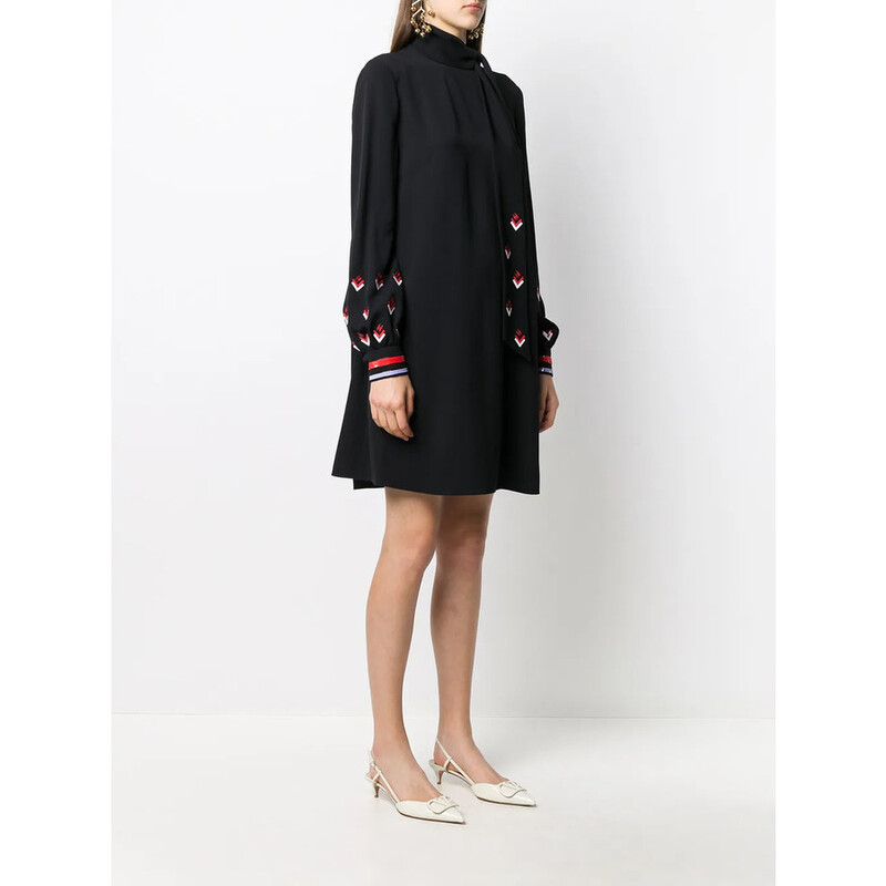Valentino Garavani Garavani Sequin-Detail Long-Sleeve Dress UB3VAD585KGK92  - Clothing, Valentino - Jomashop
