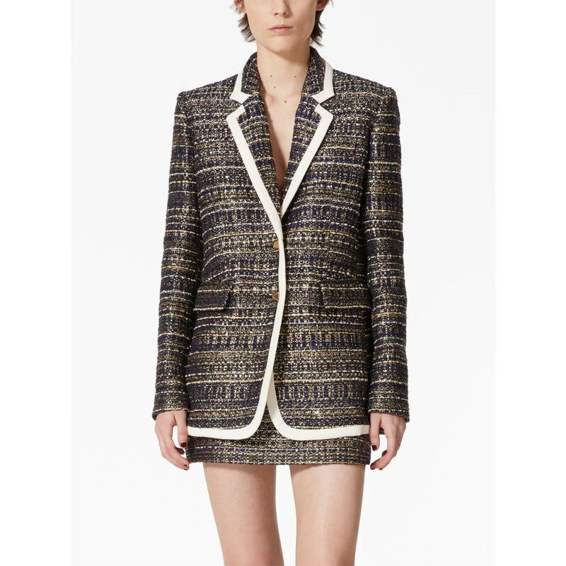 Valentino Garavani Garavani Tweed Party Single-Breasted Blazer