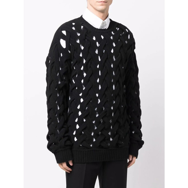 Valentino Garavani Garavani Woven Knitted Crew-Neck Jumper
