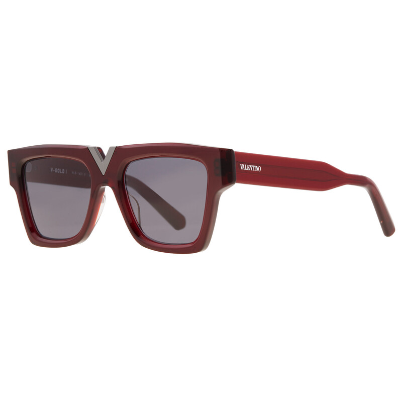 Valentino Garavani Grey Rectangular Unisex Sunglasses VLS-162 C 51