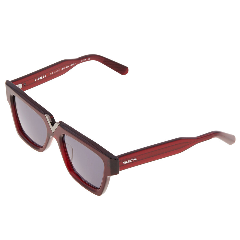 Valentino Garavani Grey Rectangular Unisex Sunglasses VLS-162 C 51