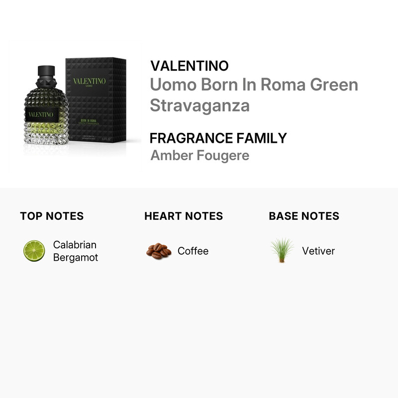 Valentino Garavani Men's Born in Roma Green Stravaganza EDT Spray
