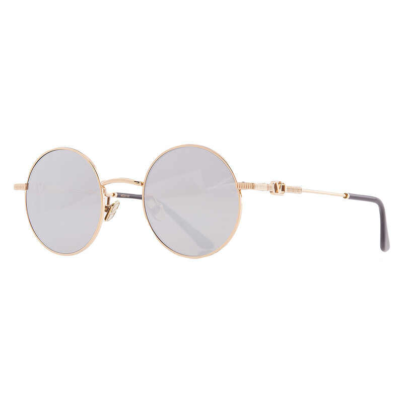 Valentino Garavani Silver Mirror Round Unisex Sunglasses VLS  display picture 3