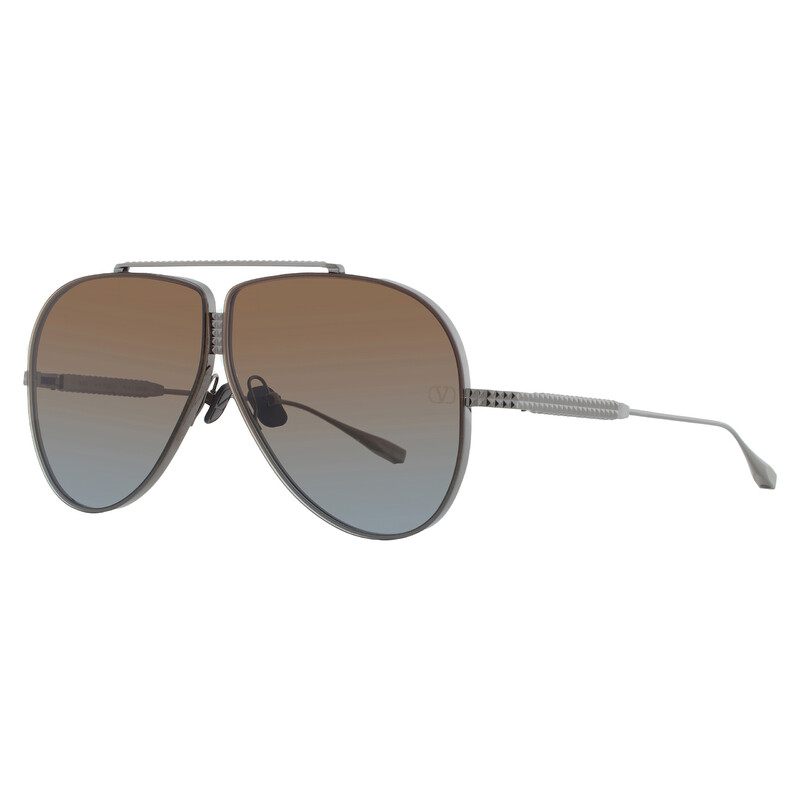 Valentino Garavani XVI Brown Blue Gradient Pilot Unisex Sunglasses