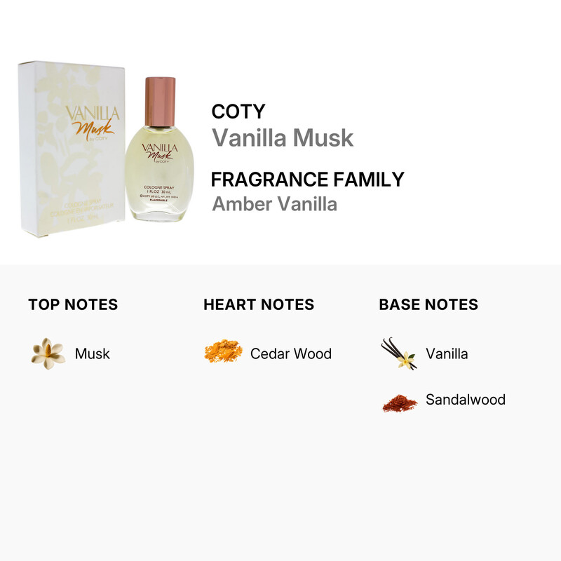 Coty Vanilla Musk / Coty Cologne Spray 1.0 oz (w) 031655164144